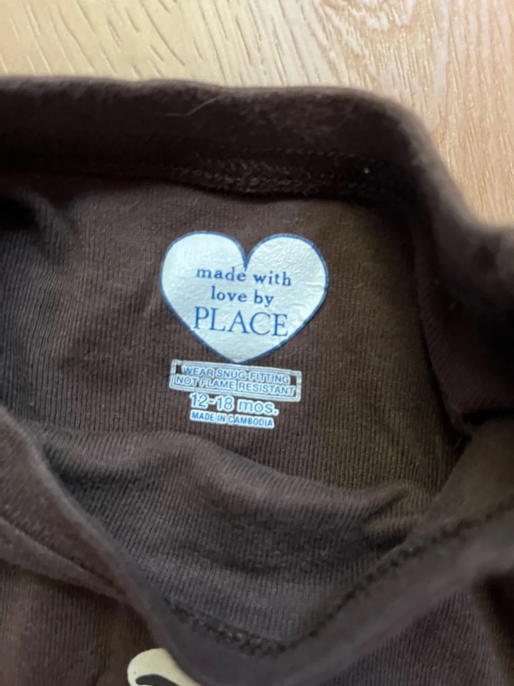 The Children's Place Football Brown Infant Tee and Pants Set Sz 12-18 M - Picture 2 of 3